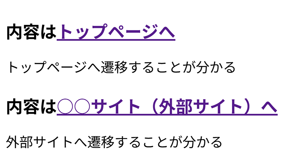リンクテキスト「こちら」などの表記 良い例