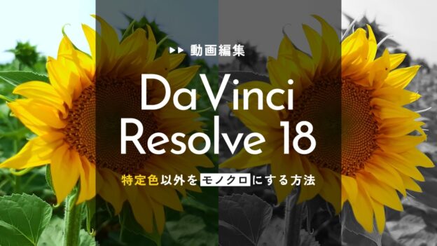 【動画編集】Davinci Resolve 18で特定色以外をモノクロにする方法