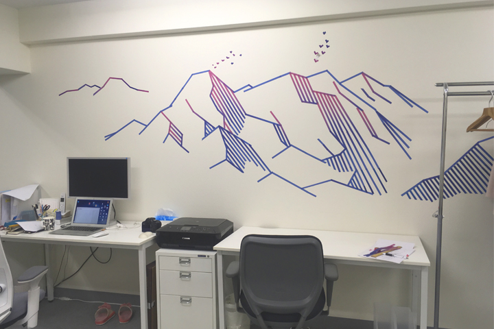 マスキングテープを手作りしてオフィスの壁を夏仕様にした ネクストページライフ
